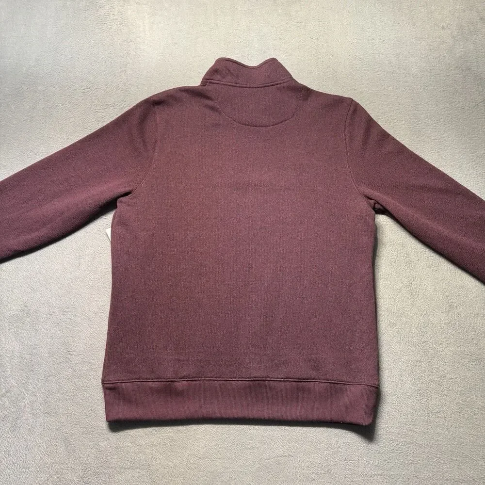 Sonoma Mens Large Fleece Quarter Zip Pullover Burgundy Sweater Soft Outdoor NWT